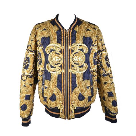 versace quilted leather bomber jacket|Versace bomber jacket men's.